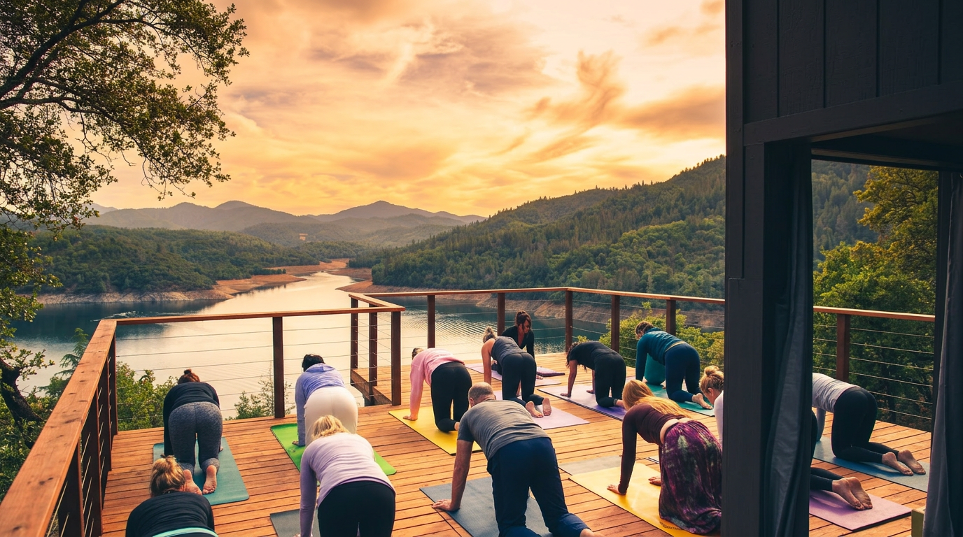 Wellness retreat setting